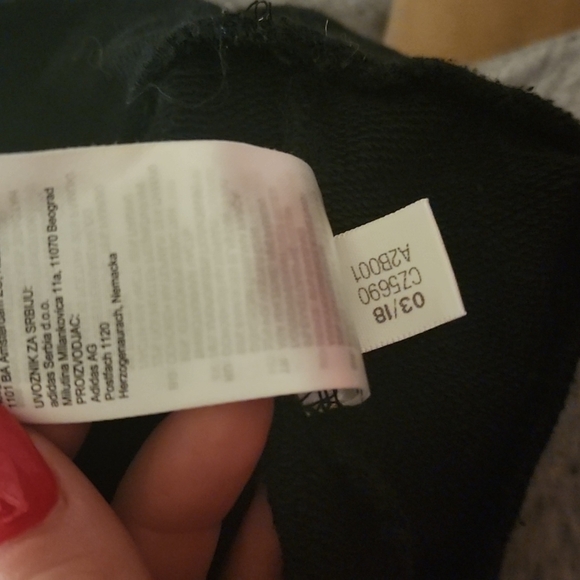 Adidas Size Medium Black Long Sleeve Sweater Crew Neck - Picture 3 of 5